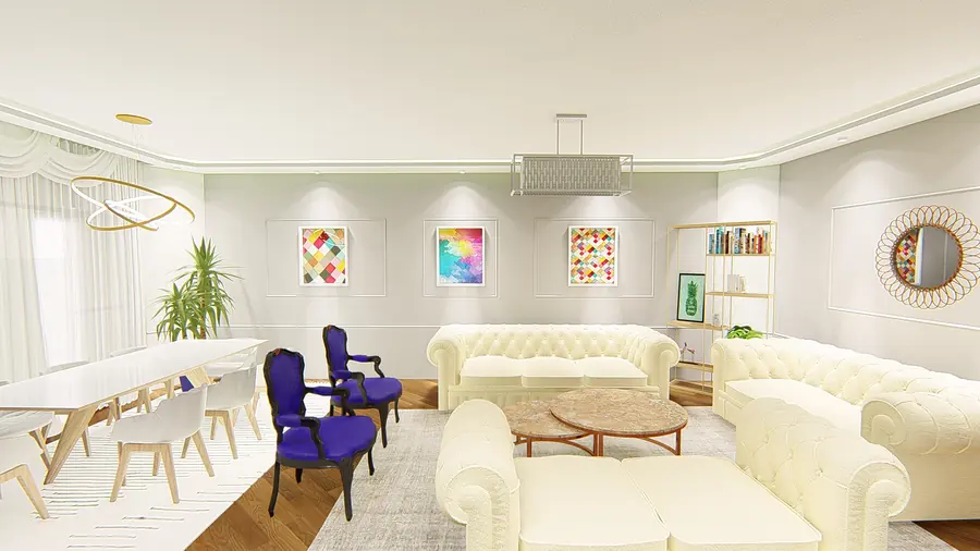 Sala de jantar integrada ao living
